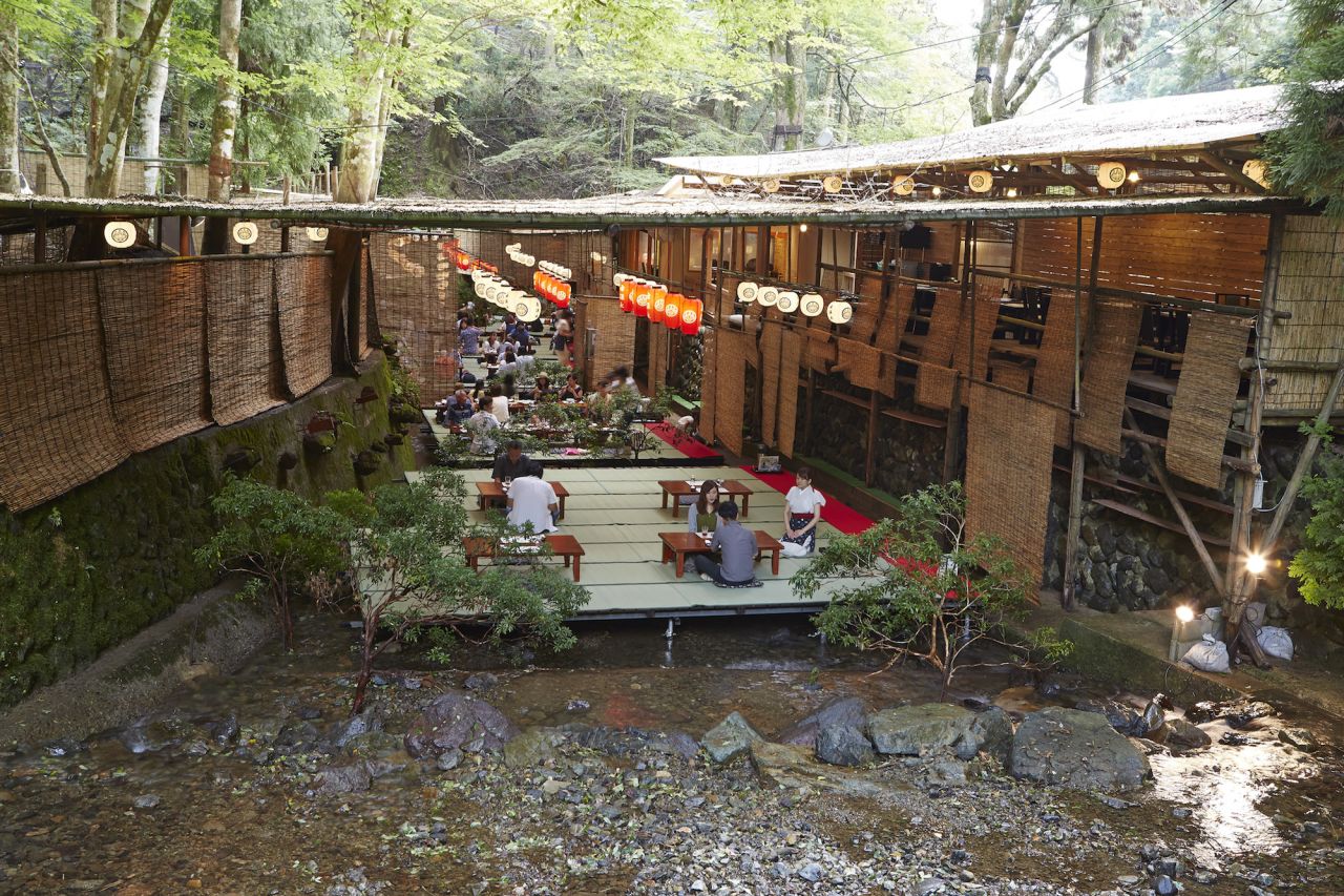 <strong>Kawadoko restaurants: </strong>Every year, from May to September, "kawadoko" restaurants in the village of Kibune give diners a chance to enjoy their meals outdoors while sitting on tatami mats over the river. Kibune is about 12 kilometers from central Kyoto.  