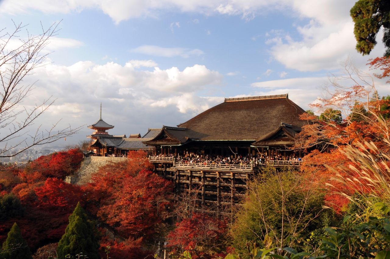 <strong>Kiyomizu-dera Temple: </strong>Another UNESCO site, this Buddhist temple is located in eastern Kyoto. For worshippers, Kiyomizu-dera -- which translates to "Pure Water Temple" -- is the home of the Goddess of Mercy. 