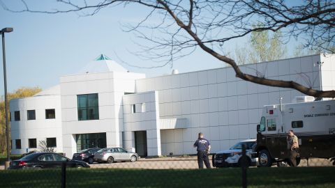Police stand guard at Paisley Park, the home and studio of Prince, on April 22, 2016 in Chanhassen, Minnesota. 