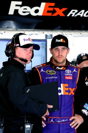 Hamlin's crew chief is Michael Wheeler, pictured left. "We worry about safety more than performance and durability," says Wheeler.