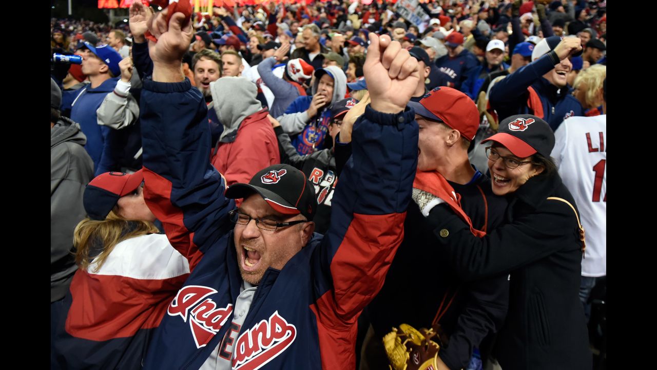 Cleveland fans react to a strikeout in Game 1.