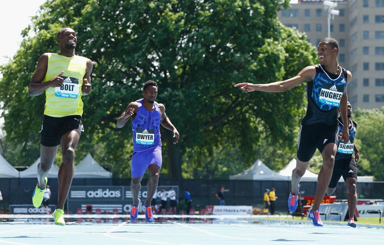 British sprinter Zharnel Hughes, hailed as "the next Bolt," says his illustrious training partner has a good sense of humor.