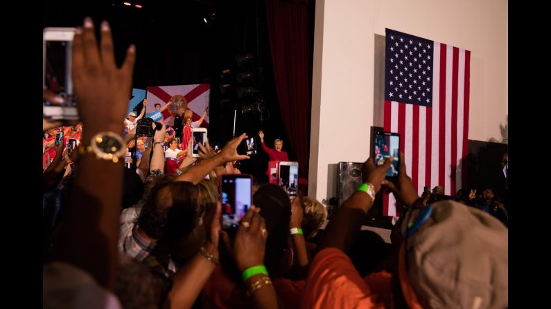 Clinton attends a rally in Coconut Creek, Florida, on October 25.