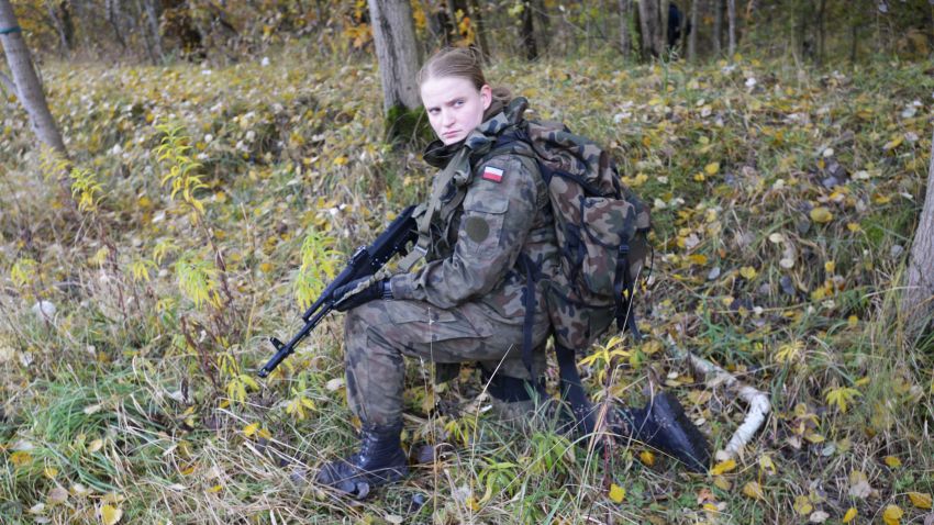 Poland's paramilitary defence force is growing exponentially because of tensions with Russia. More than 35,000 people have signed up and are currently in military training. They range from high school students to lawyers and doctors.
