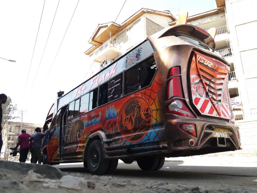 One of the hottest matatus in town is called "The Flash."