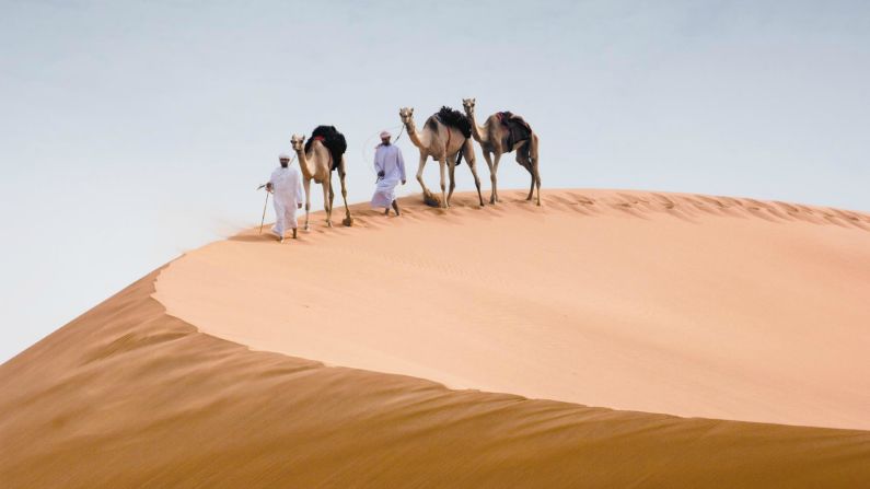 In Abu Dhabi, the desert is only a short drive, or taxi ride away from the city. A desert safari or camel trek -- or a few days at one of the desert resorts -- offers the chance to watch the landscape shift from skyscrapers and beaches to sand dunes as the city is left behind.