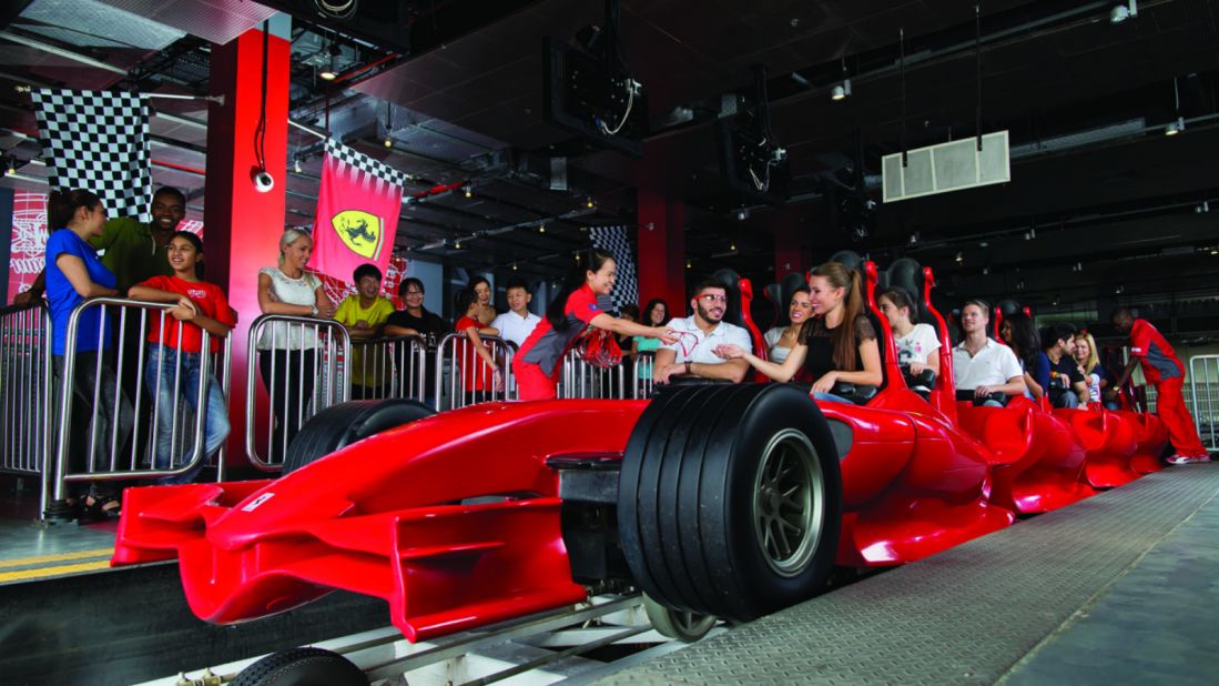The world's only Ferrari-branded theme park has roller coasters, simulators and go-carts, as well as smaller Ferraris for kids.
