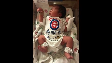 Meet the newest Chicago Cub fan, Baby Jacob.