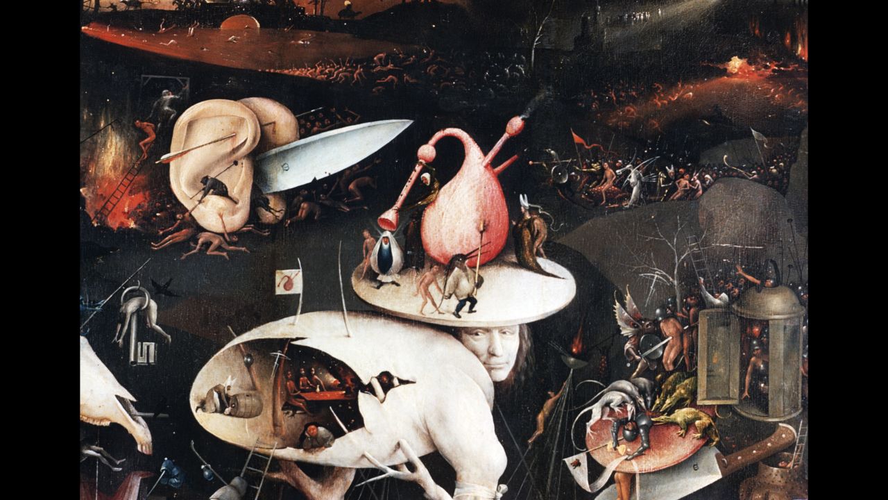 This detail of hell from Bosch's "Garden of Earthly Delights" triptych is admired for its painterly skill and may speak to us at a deeper psychological level.