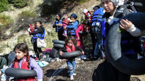 Many Syrian refugees attempting to reach Europe make the perilous sea journey from Turkey to Greece. 