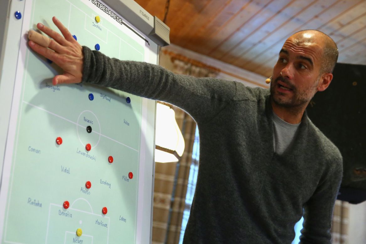 But the game is also helping shape the reality. "So many people who work in the football industry have grown up playing our game," Sports Interactive studio director Miles Jacobson tells CNN. "I think if you talk to the people at Opta or Prozone they'll tell you that we inspired them." Mancheser City manager Pep Guardiola is pictured.