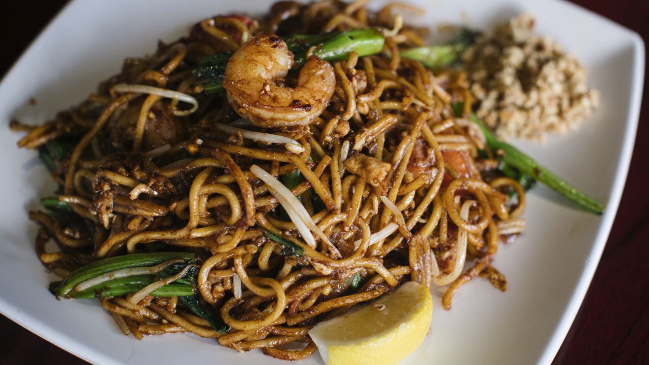 A fried noodle dish, mee goreng, is on the menu at Mamak Malaysian restaurant.