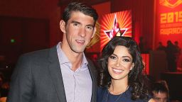 LOS ANGELES, CA - NOVEMBER 22:  Michael Phelps and Nicole Johnson attend the 2015 USA Swimming Golden Goggle Awards at J.W. Marriot at L.A. Live on November 22, 2015 in Los Angeles, California. 