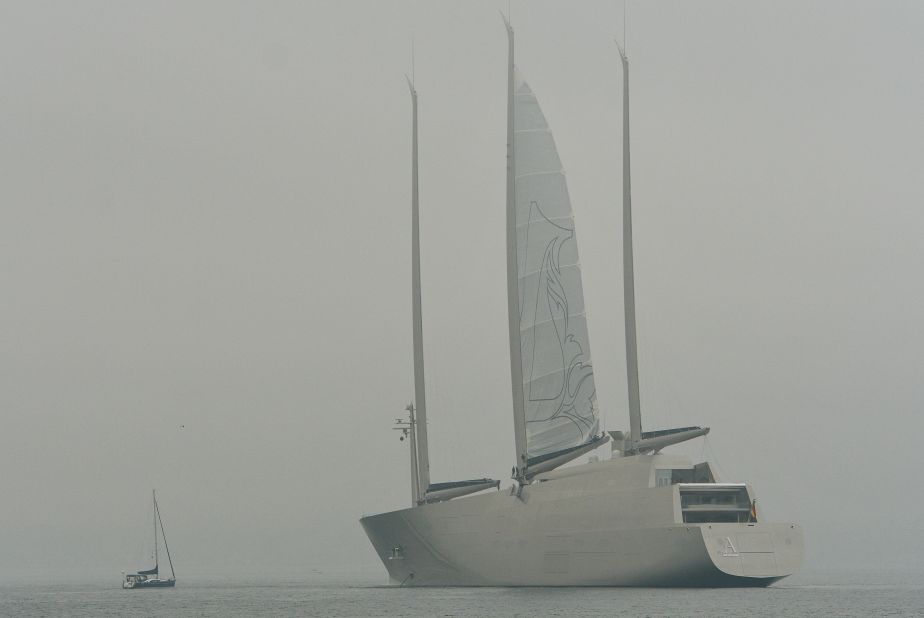 Sailing Yacht A -- seen here at the start of its sea testing -- will be one of the world's largest superyachts when it is officially delivered to owner Andrey Melnichenko in 2017.
