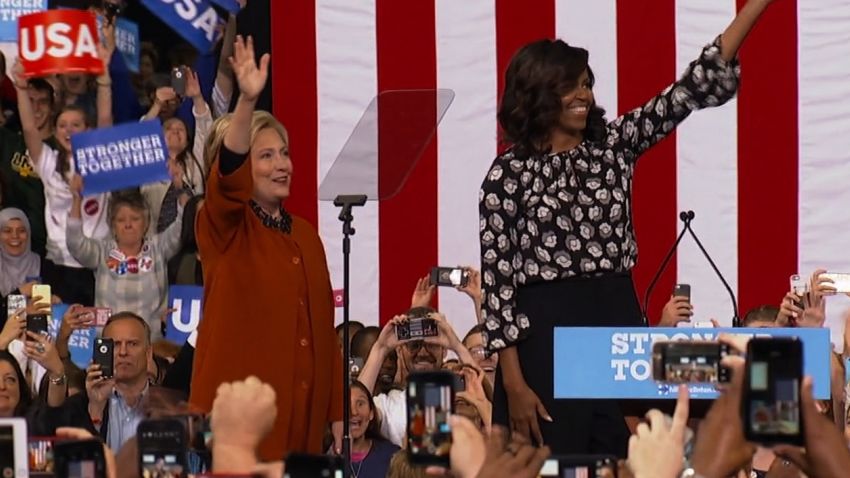01 Michelle Obama Hillary Clinton Winston Salem October 27 2016