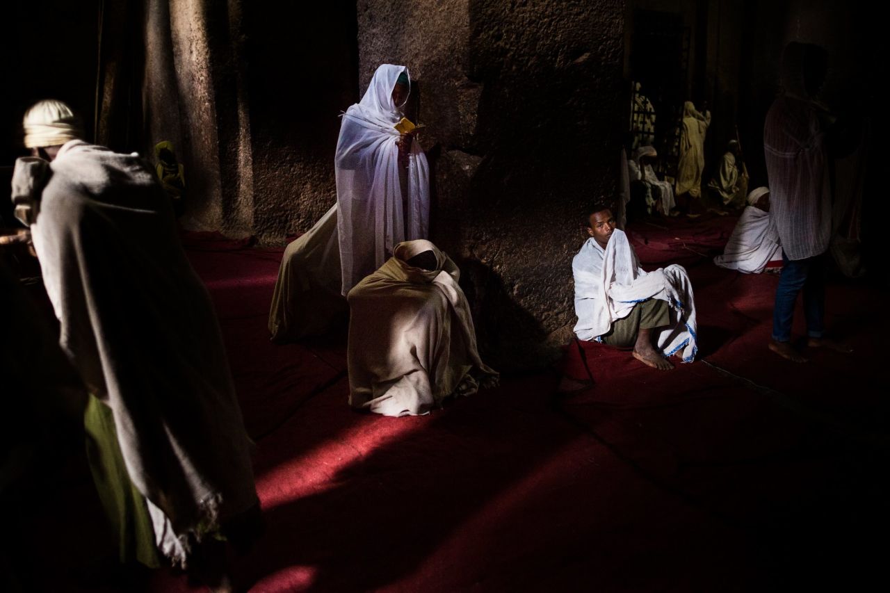 Many pilgrims who flock to Lalibela spend hours, if not days, praying and sleeping inside the hand-carved churches. Up to 100,000 faithful, many of whom are blind or have disabilities, consider a blessing here to be something that must be done in one's lifetime.