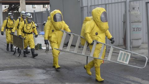 O Ministério de Situações de Emergência da Rússia publicou esta foto de um exercício nacional de defesa civil 