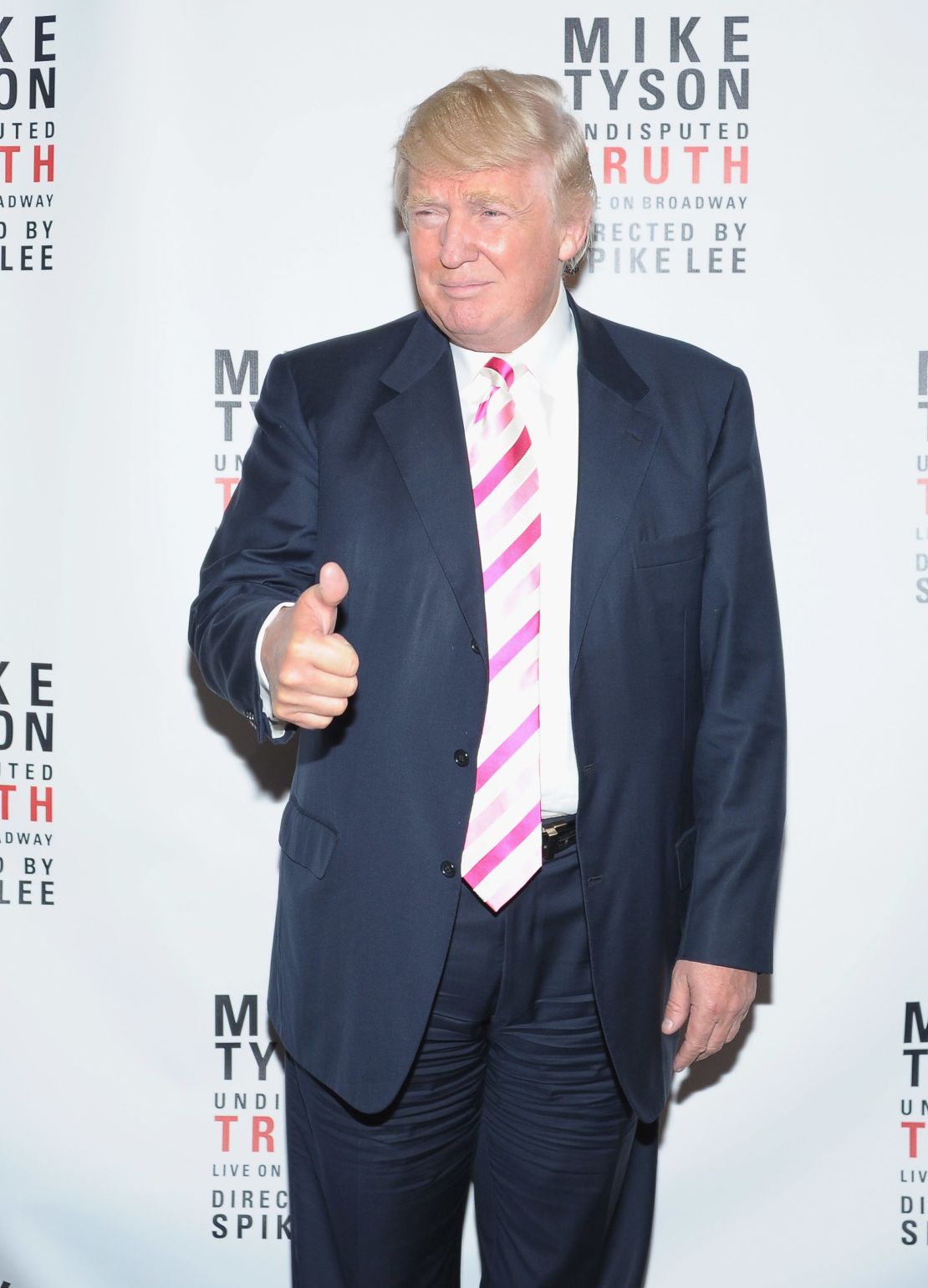 Trump attends the "Mike Tyson: Undisputed Truth" Broadway Opening Night on August 2, 2012.