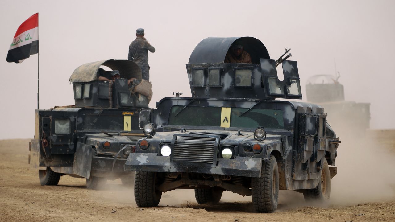 Iraqi forces gather this week in the al Shura area, south of Mosul.