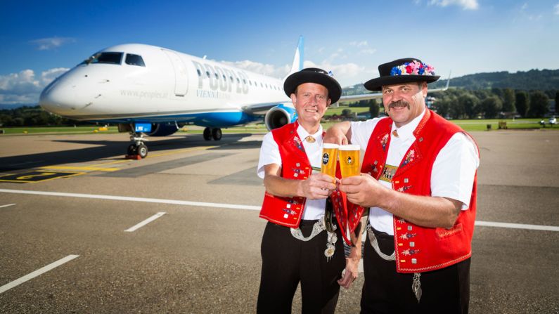 <strong>Former record-holder: </strong>People Viennaline ran an eight-minute 13-mile service between Switzerland's St. Gallen-Altenrhein and Germany's Friedrichshafen airports, but it was discontinued in 2017. 