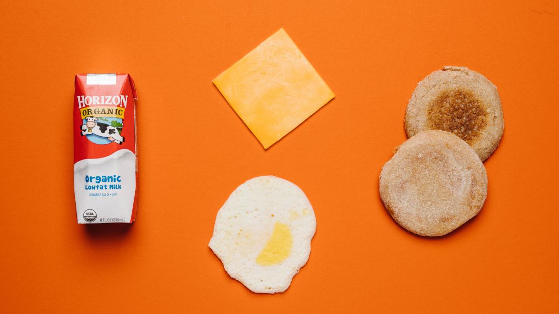A breakfast of an egg and cheddar breakfast sandwich and organic low-fat plain milk box are Starbucks' best options for kids.