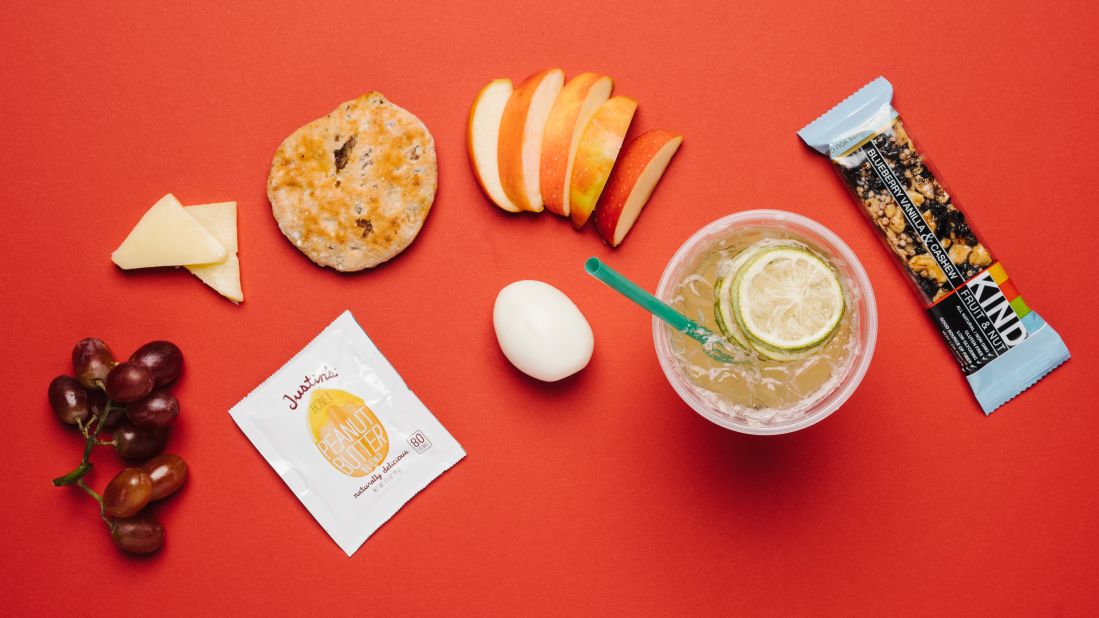 Starbucks's protein bistro box is packed with easy-to-nibble foods including a hard-boiled egg, apple slices, cheddar cheese, muesli bread and peanut butter. For long drives, grab a Kind bar, which will come in handy when hunger pangs begin to distract. A cool lime Refreshers beverage has a third of the calories of a typical lemonade and is lightly caffeinated with green coffee extract to keep you alert on the road.