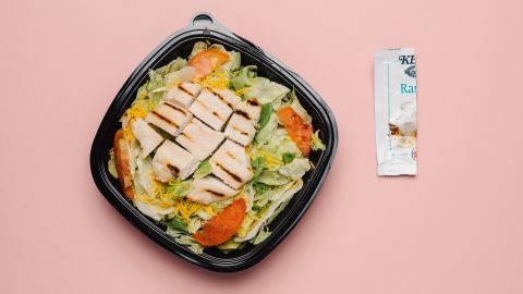 The garden grilled chicken salad with Tendergrill chicken has just 1 teaspoon of sugar and is one of the lowest-sugar items on BK's menu. The ranch dressing has only 1 gram of sugar per packet, but using half a packet will help cut down sodium.