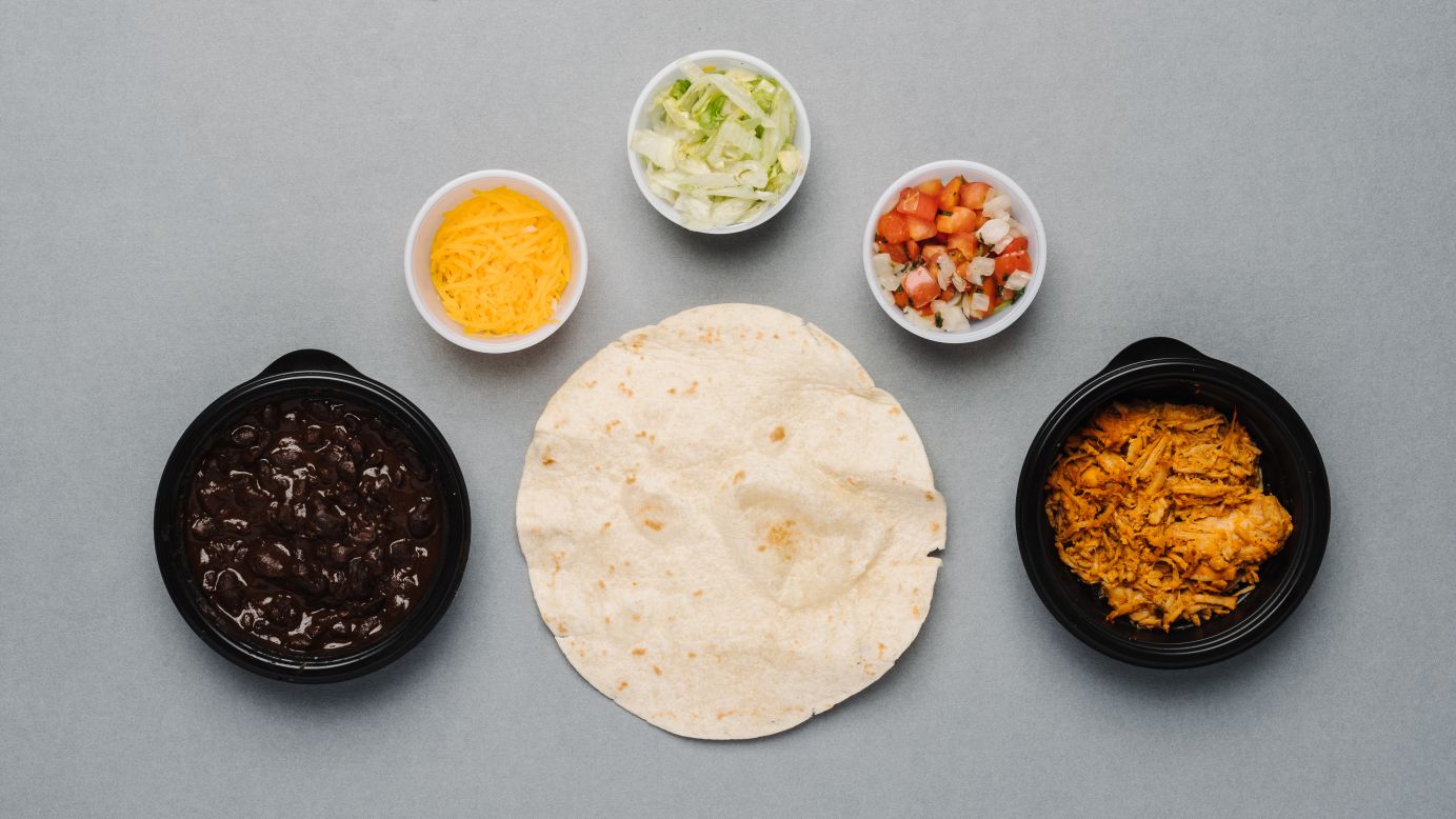With the Fresco shredded chicken taco, you get a healthy dose of protein -- 10 grams -- for a relatively small amount of calories. Add black beans for just 80 calories and 5 grams of filling fiber.