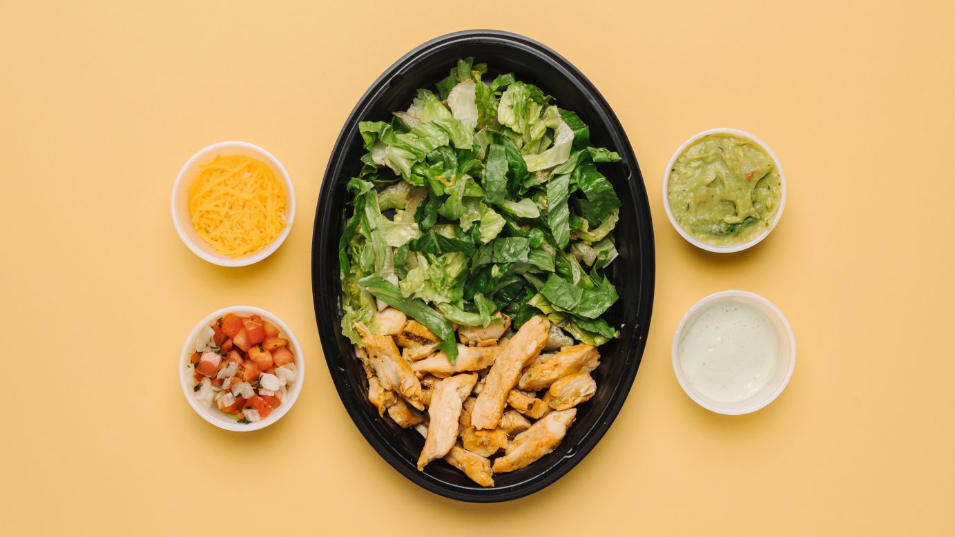 If you are strictly limiting carbs, your best bet is to order the fire-grilled chicken power bowl without rice and beans. 