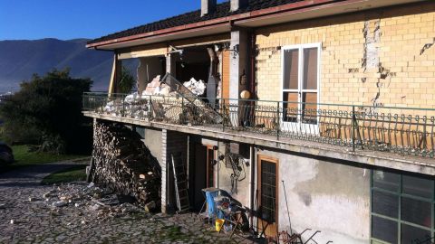 Sunday's quake has damaged a building in Norcia, where many people are afraid of leaving.