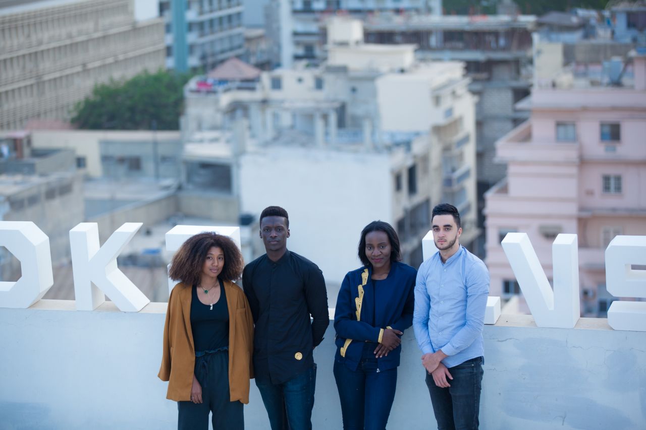 From left to right, Dakar Lives founders Olivia Codou Ndiaye, Mamadou Wane aka "Papi", Mamy Tall and Marouane Gasnier. The start up uses Instagram and an online lifestyle platform to promote Senegalese culture and tourism. 