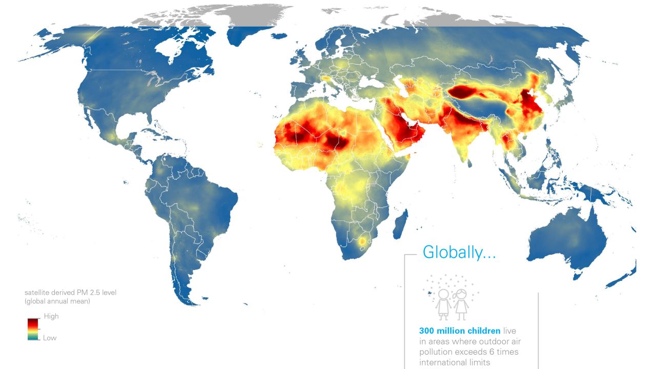 Where air pollution is the worst.
