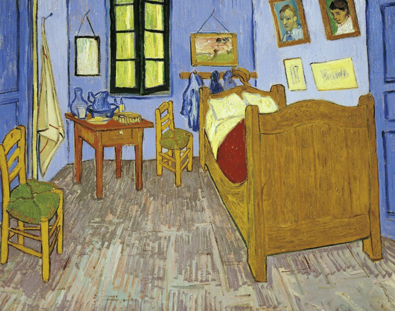 The bedroom mirror where Van Gogh saw himself cut his own ear appears in this 1889 painting.