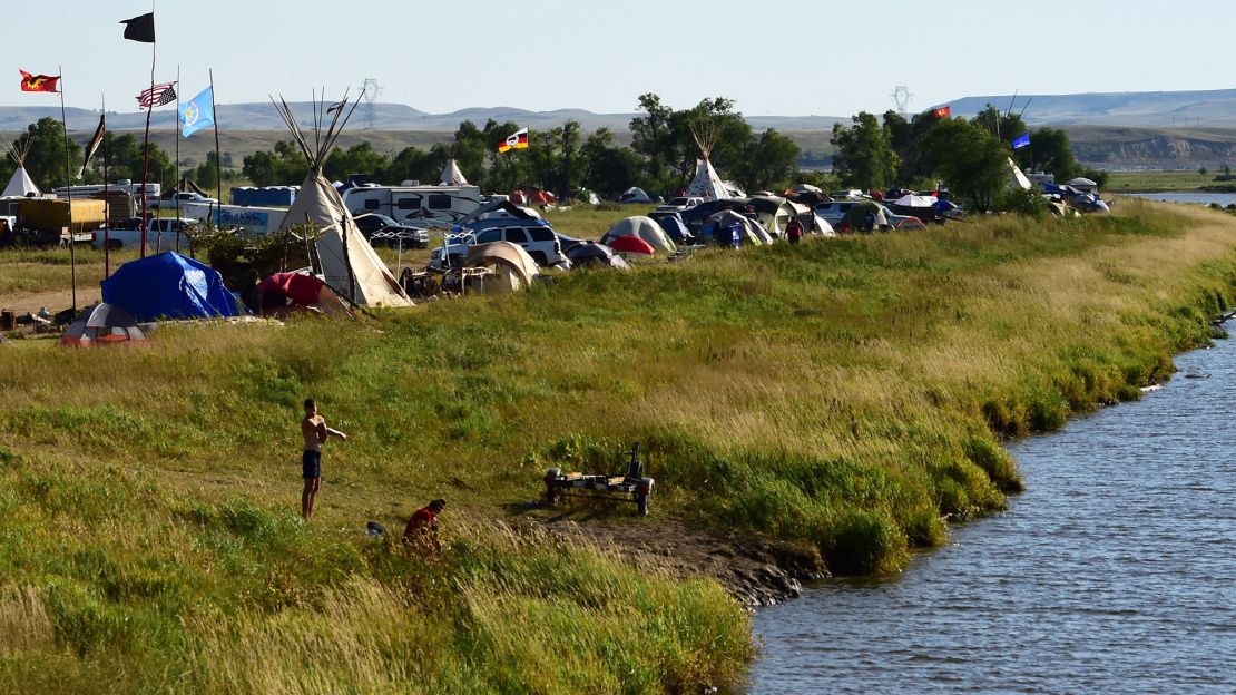A view of a protest camp near Cannon Ball, North Dakota.