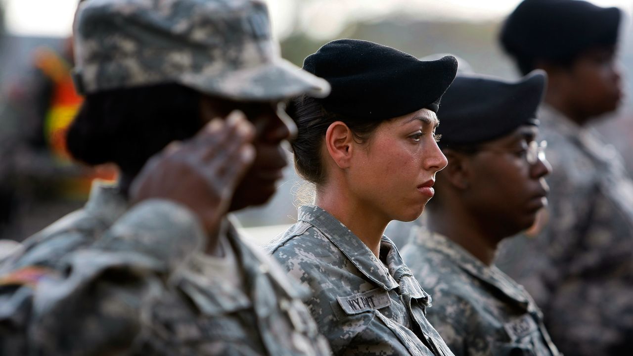 U.S. Army soldiers at a memorial service for the 13 victims of the 2009 shooting rampage by U.S. Army Major Nidal Malik Hasan in Fort Hood, Texas. 