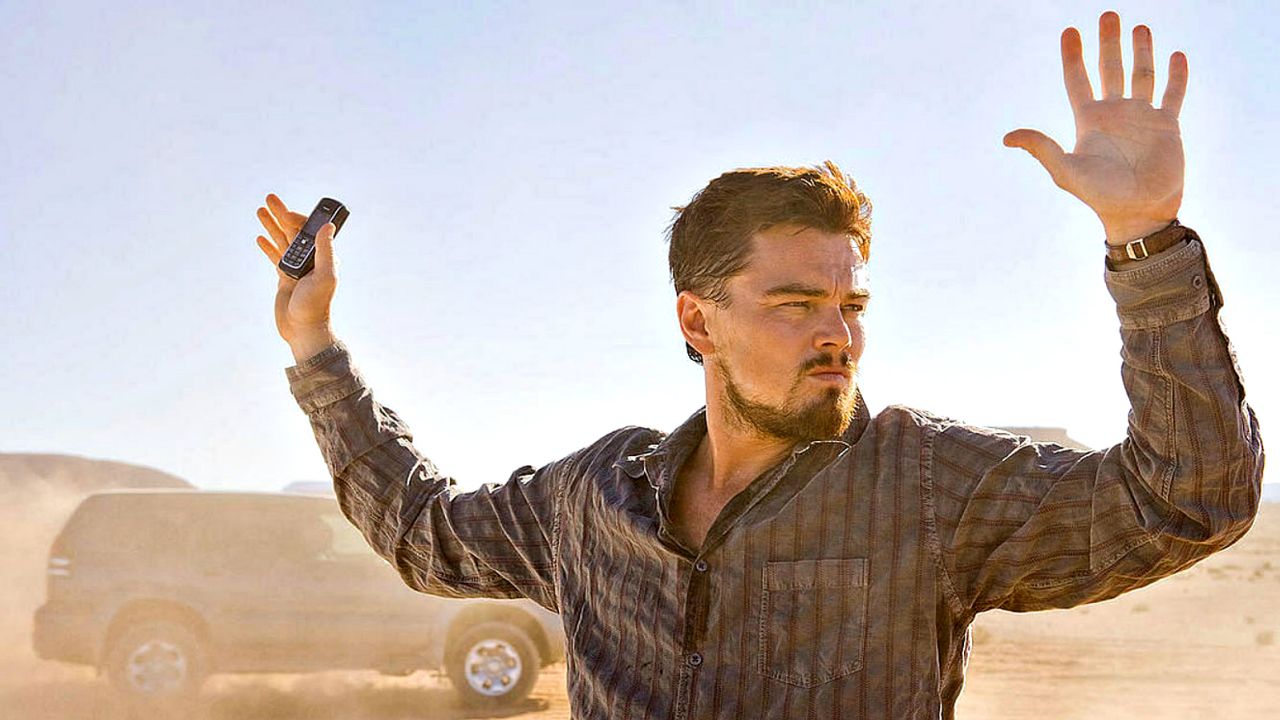 Leonardo DiCaprio on set filming the spy thriller Body of Lies.