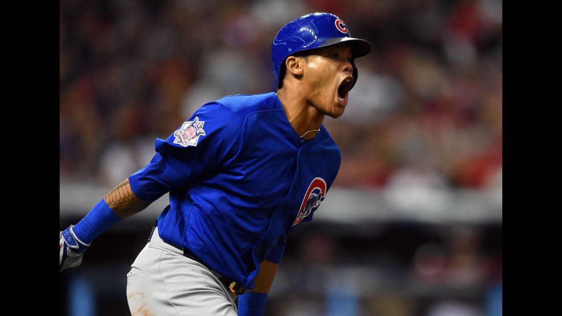 addison russell gif 2016 world series grand slam - Cubs Insider