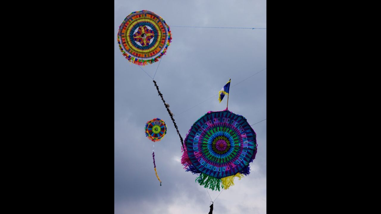 The Barriletes Gigantes festival is one of the region's main cultural events. On All Saints' Day, the people of Sacatepequez fly the giant kites, painted by hand, over the graves of their family members while they pray and deposit flowers.