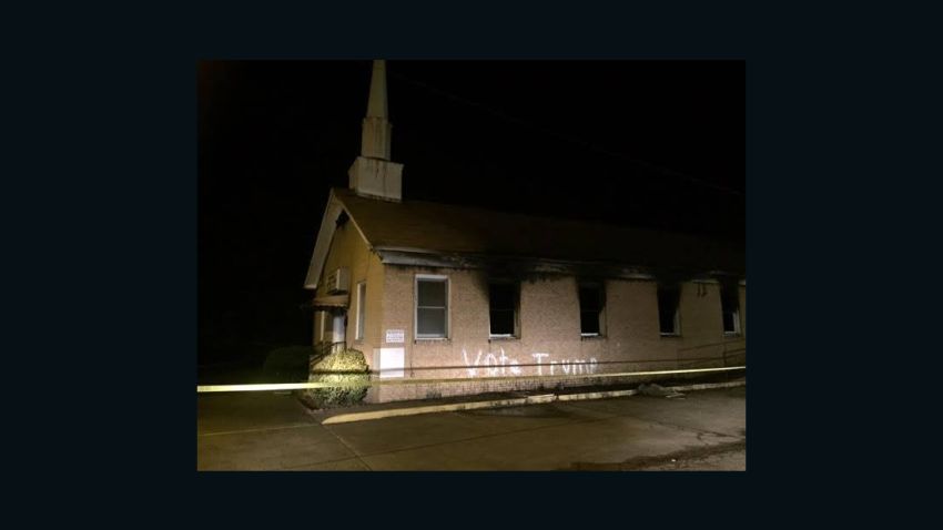 Vandals set Hopewell Baptist Church in Greenville, Mississippi, on fire Tuesday night, police say.