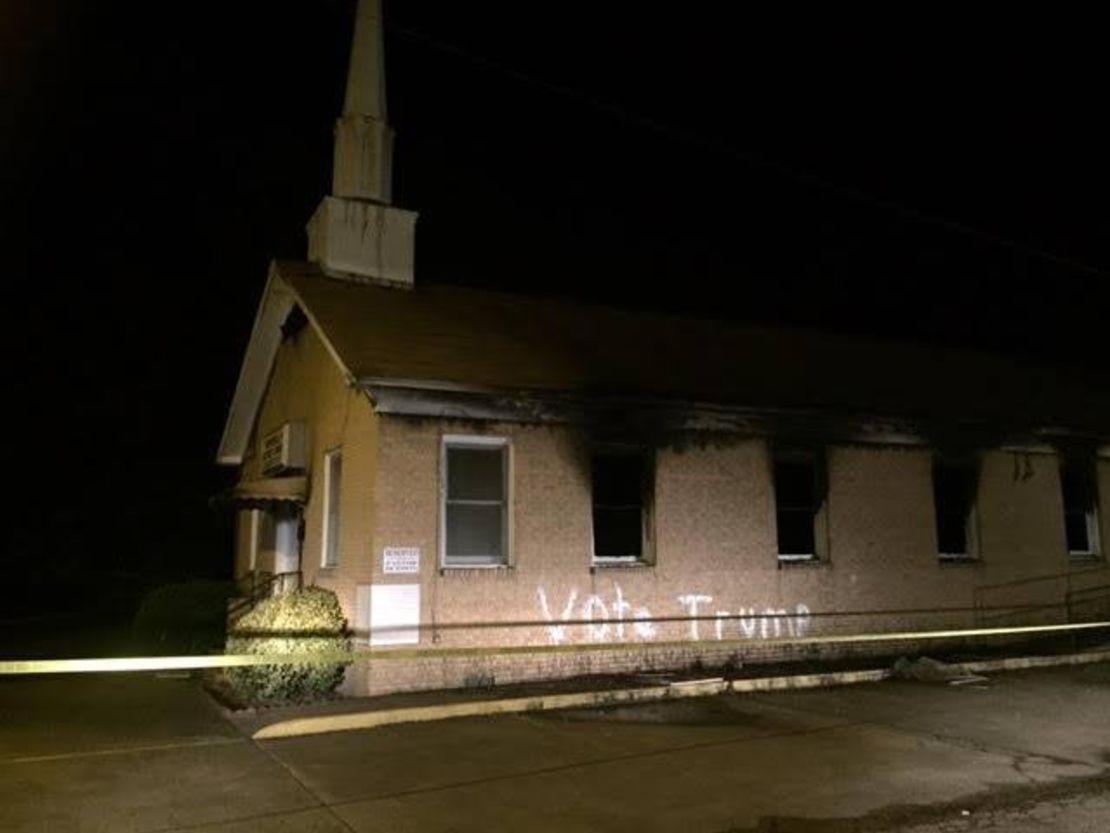Vandals set Hopewell Baptist Church in Greenville, Mississippi, on fire Tuesday night, police say. 