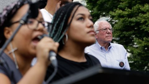 Seconds after Sanders took the stage for a rally in Seattle, a dozen protesters from the city's Black Lives Matter chapter <a href="http://www.cnn.com/2015/08/08/politics/bernie-sanders-black-lives-matter-protesters/" target="_blank">jumped barricades and grabbed the microphone</a> on August 8, 2015. Holding a banner that said "Smash Racism," two of the protesters -- Marissa Johnson, left, and Mara Jacqueline Willaford -- addressed the crowd. Sanders stood just feet away off stage, chatting with his wife and the three aides that came to Seattle with him. His aides said the senator had no plans of leaving during the protests, but once Johnson did not appear willing to give up the mic after a moment of silence, organizers effectively shut down the event. Sanders never addressed the crowd, but he did make his way through it to shake hands and take pictures.