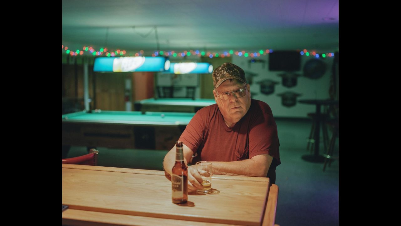 <strong>Chris Valetin, 62, of Shelburne Falls, Massachusetts, says he fears ISIS and the America that the next generation will live in.</strong> The retired steelworker spends nights hanging out at the Fraternal Order of Eagles bar chatting with other longtime locals over beers. He told photographer Mike Belleme that the current political climate has caused him so much frustration that, for the first time since he was 18, he may not vote for a President. "I got nieces, they got little kids. I love 'em to death, but what the hell is the world gonna be like when they get to be my age if they make it that far? I just don't understand it all." As far as ISIS: "Somebody's gotta go down there and take care of things, and we're the only country that's gonna do it. ... If we don't stop them over there, they're gonna come over here."
