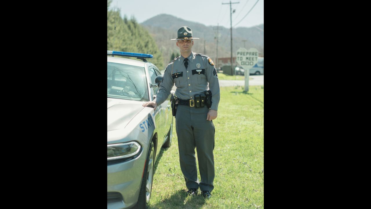 <strong>State Police Sgt. Rob Farley, 39, of Harlan, Kentucky, fears an inability to express love to his family and friends. </strong>He is aware that police may have a tarnished reputation, but he believes that is grounded in isolated incidents. Instead, his fears have to do with being a good Christian and a good family man. "My biggest fear is expressing to the ones in my inner circle, my family and friends, that I love them," he told Belleme. "I don't want to fail in that aspect of my life. My kids know that I love them, but I'm not a very open person. As a police officer, I don't express emotions and whatnot."