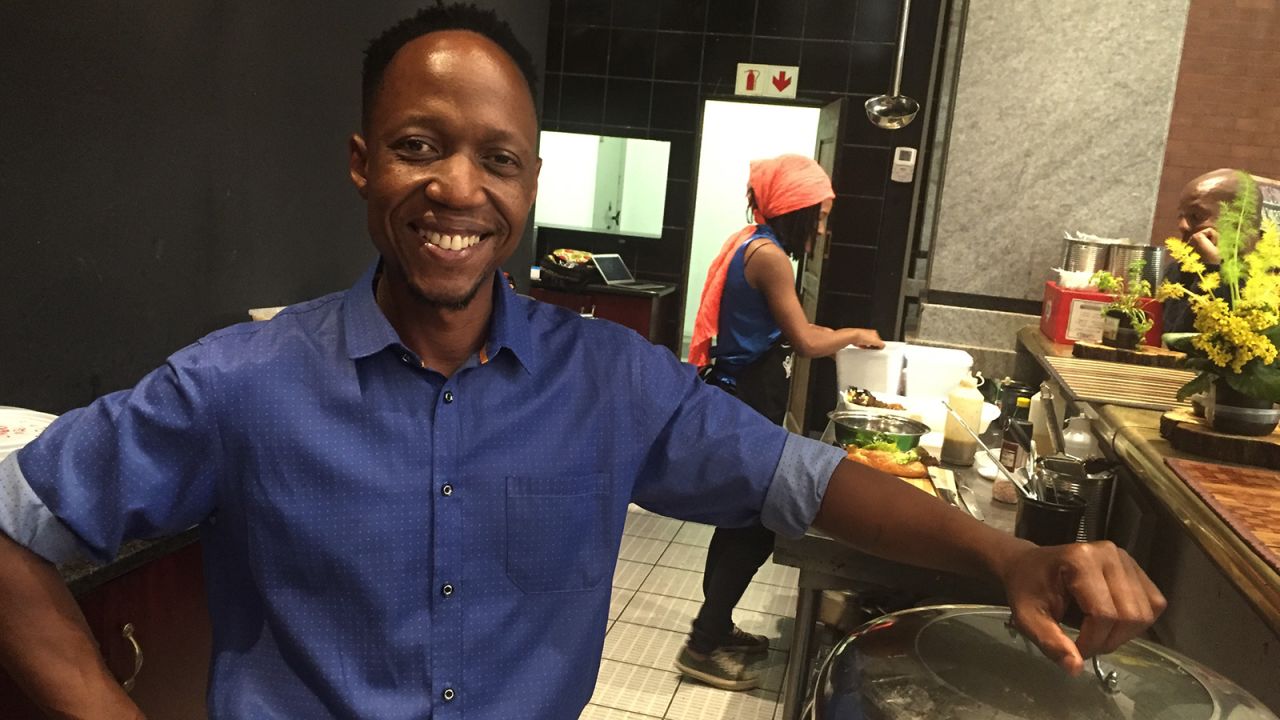 Nqobani Mlagisi grew up on a farm in Zimbabwe, where grilling, smoking and curing meats was a part of everyday life. He now works as a braai chef in Johannesburg.