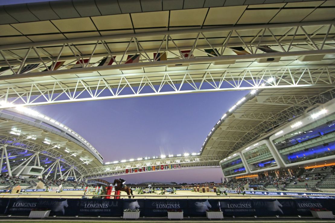 The vast showjumping arena at Al Shaqab. 