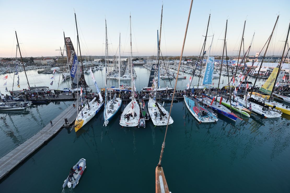 Calm before the storm -- the Vendee Globe fleets sits in harbor ahead of the race.