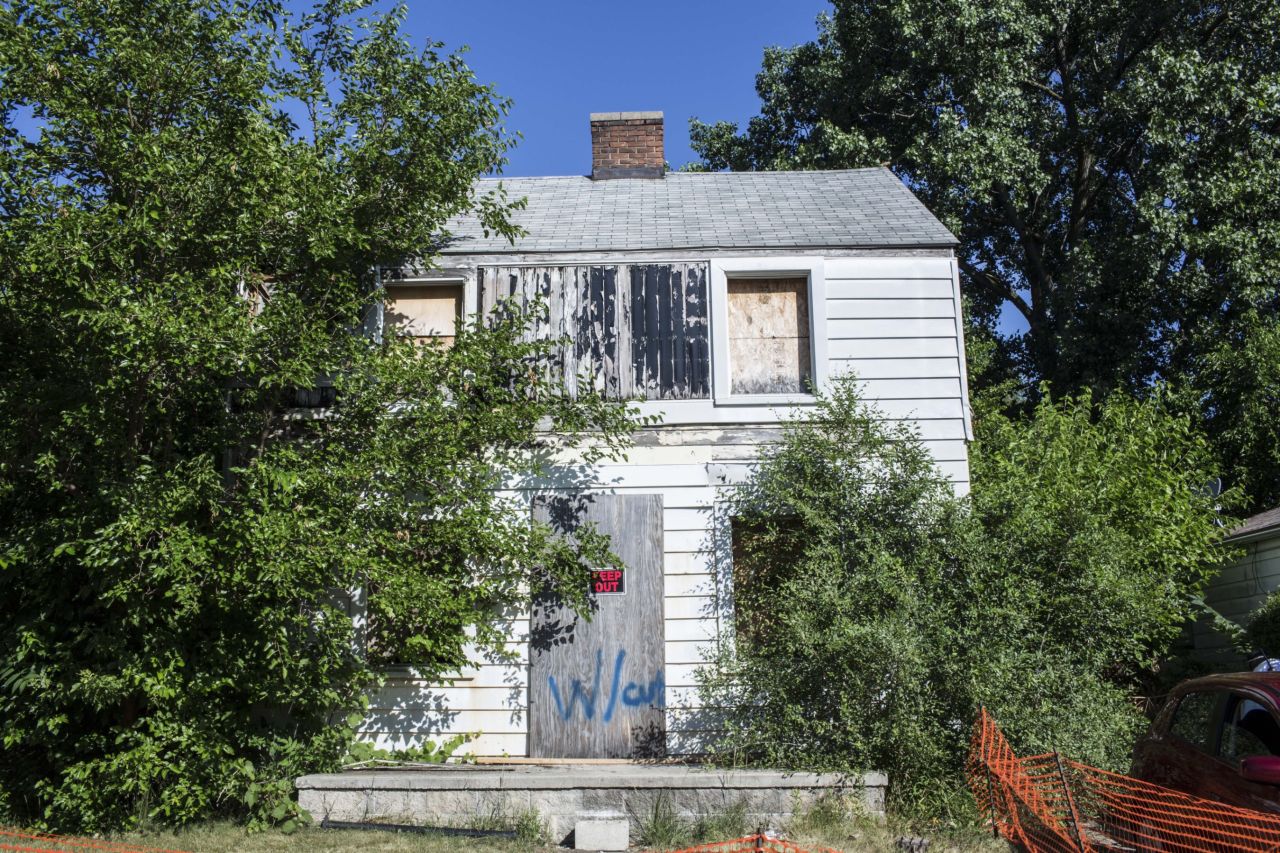 Rosa Parks' family home in an abandoned state on South Deacon Street in Detroit.
