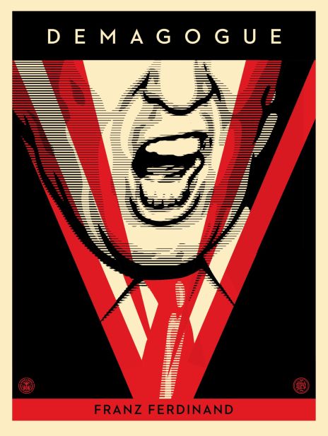 Shepard Fairey's image of Donald Trump, created in 2016, is inspired by George Orwell's 1984. "The idea (is) of an all powerful Big Brother that is more or less dictating how people are living their lives because they are fearful and they feel watched all the time," explained Fairey in an interview with CNN in November 2016. 
