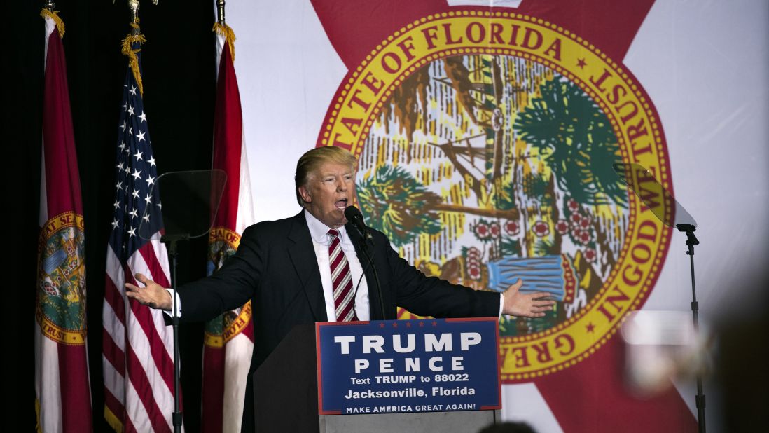 Trump speaks in Jacksonville, Florida, on November 3.