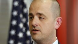 US Independent presidential candidate Evan McMullin talks to the press before an event at the University of Utah's Hinckley institute on November 2, 2016 in Salt Lake City, Utah.